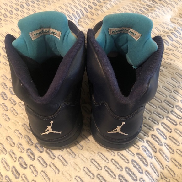 Air Jordan 5 Retro Midnight Navy/Turquoise/White - Picture 5 of 7